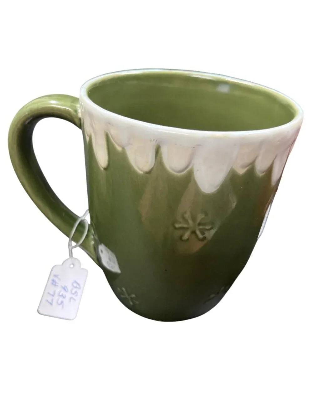 Christmas theme set of 4 large ceramic glazed cups mugs SKU 10-585